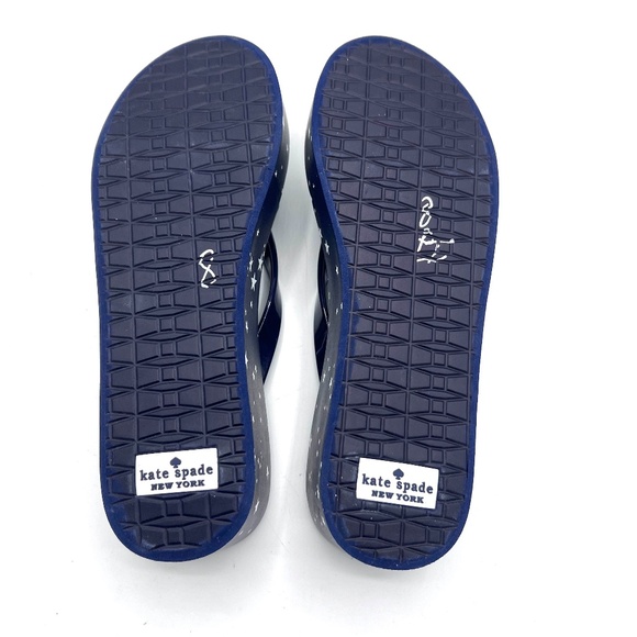 NEW Kate Spade New York Stars Navy LK210 Platform Wedge Sandals Size 8 - Picture 12 of 12